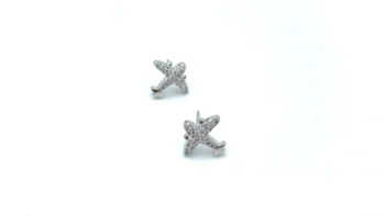 گوشواره نقره طرح هواپیما (3)