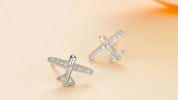 گوشواره طرح هواپیما مدل PE010 (2)