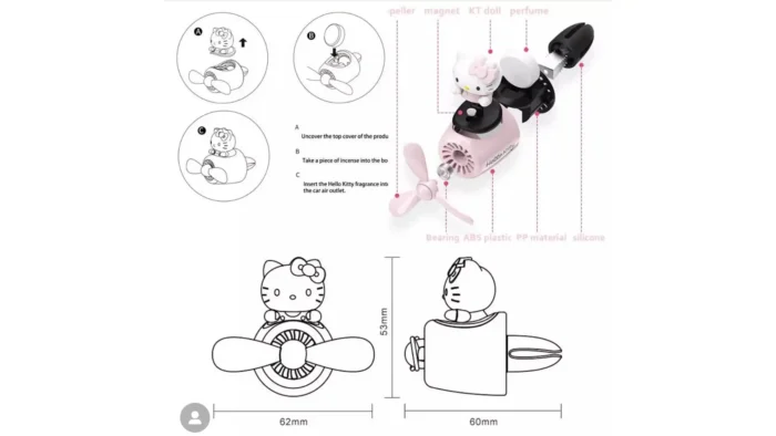 خوشبو کننده ماشین طرح Hello Kitty (1)