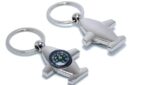 Airplane compass keychain