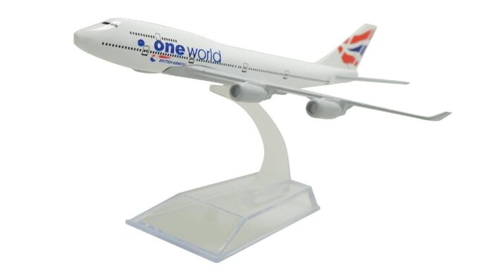 Airplane Model 16cm Boeing 747 One World-AR107