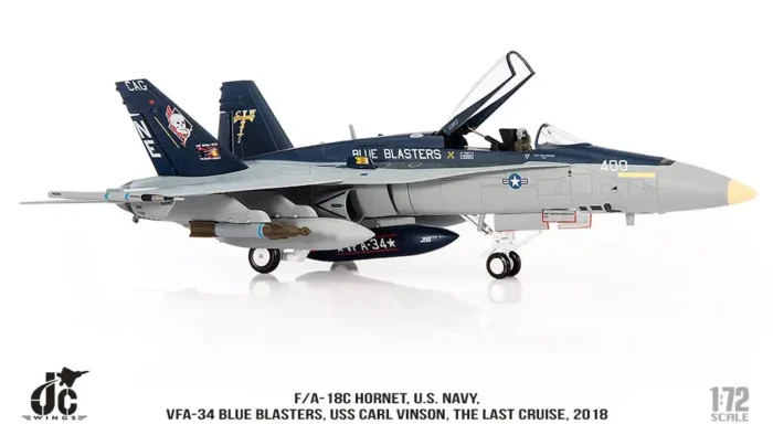 ماکت جنگنده اف 18 هورنت نیروی دریایی امریکا | Jc Wings 1:72 F-18C Hornet U.S. NAVY VFA-34 Blue Blasters The Last Cruise - Image 9