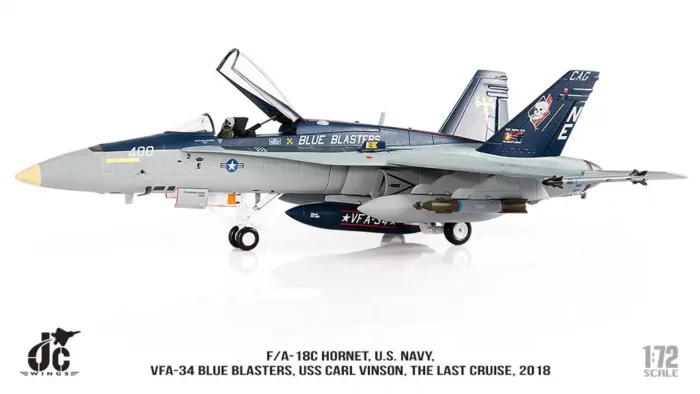 ماکت جنگنده اف 18 هورنت نیروی دریایی امریکا | Jc Wings 1:72 F-18C Hornet U.S. NAVY VFA-34 Blue Blasters The Last Cruise - Image 8