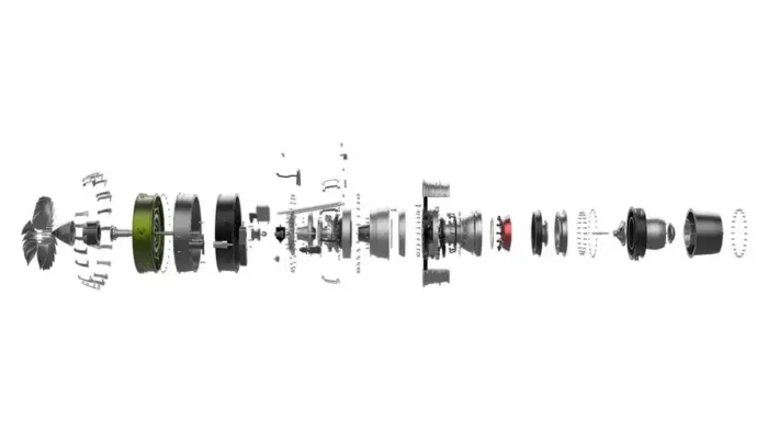 ماکت موتور توربو فن هواپیما مقیاس 1:10 | TECHING Model 1/10 Dual-Spool Turbofan Engine Model Kits   - Image 9