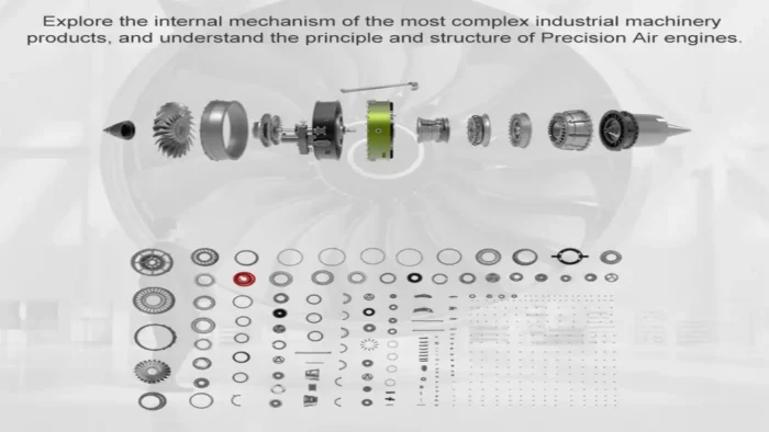 ماکت موتور توربو فن هواپیما مقیاس 1:10 | TECHING Model 1/10 Dual-Spool Turbofan Engine Model Kits   - Image 8