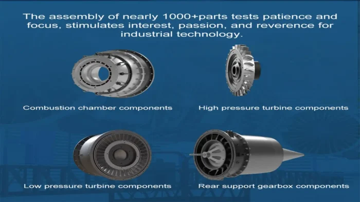 ماکت موتور توربو فن هواپیما مقیاس 1:10 | TECHING Model 1/10 Dual-Spool Turbofan Engine Model Kits   - Image 14