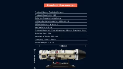 ماکت موتور توربوفن جنگنده اف 35 | TECHING Model 1:10 F135 Fighter Turbofan Engine Kits - Image 5