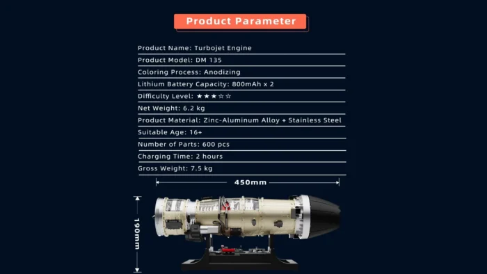 ماکت موتور توربوفن جنگنده اف 35 | TECHING Model 1:10 F135 Fighter Turbofan Engine Kits - Image 5