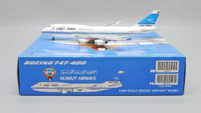 ماکت هواپیما بوئینک 747 کویت | Jc Wings 1:400 Boeing 747-400 Kuwait Airways Flaps Down - Image 6