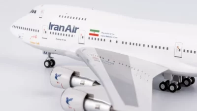 ماکت هواپیما بوئینگ 747 اس پی هواپیمایی ایران ایر مقیاس 1:400 ساخت شرکت ان جی مدلز
